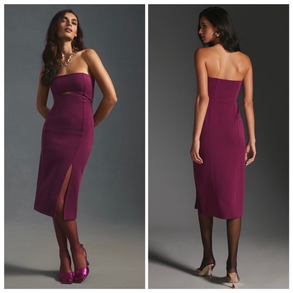 Anthropologie Maeve Purple Ribbed Cutout Dress XS excellent condition worn once!